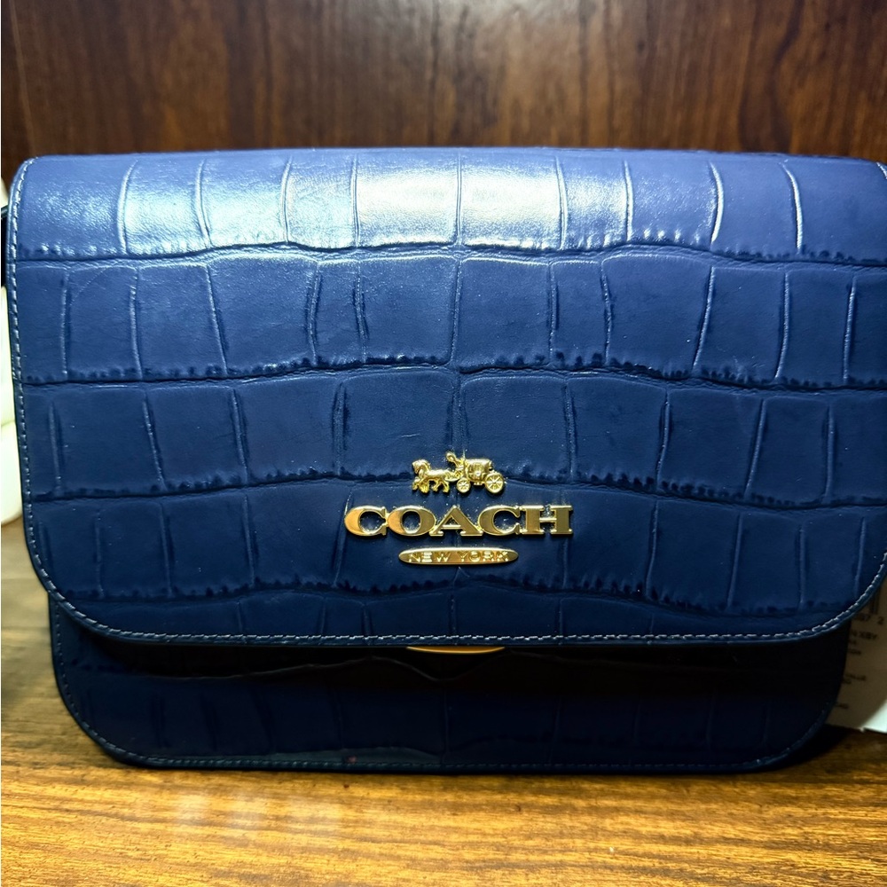 Coach Blue Croc-Embossed Women's Bag